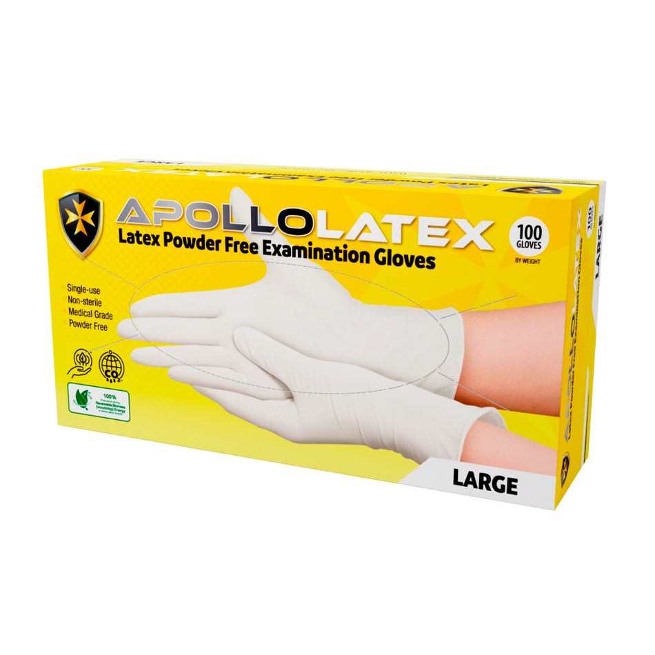 Latex Powder-Free White Large Gloves