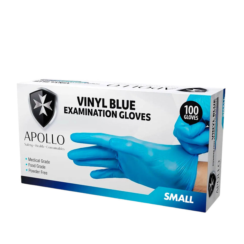 Vinyl Powder-Free Blue Small Gloves