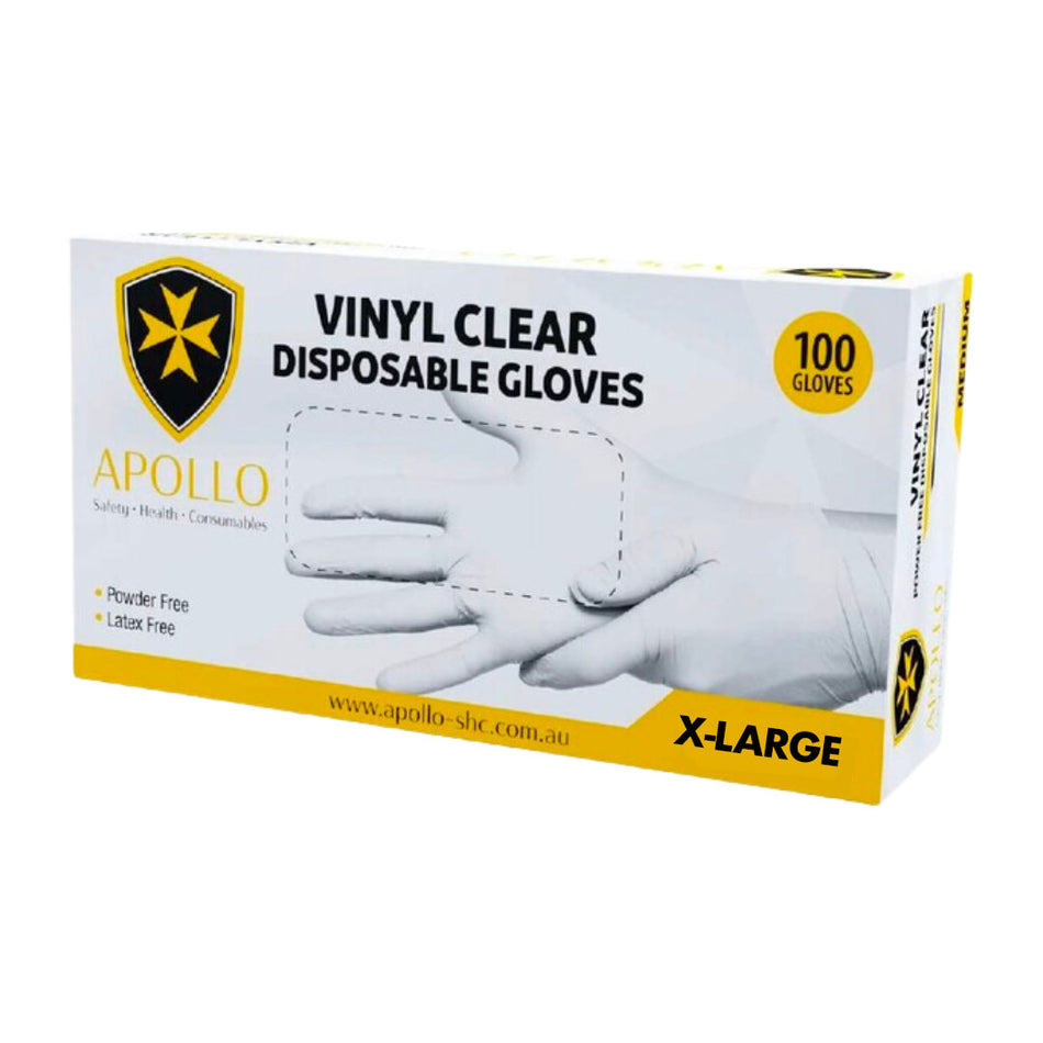 Vinyl Powder-Free Clear X-Large Gloves