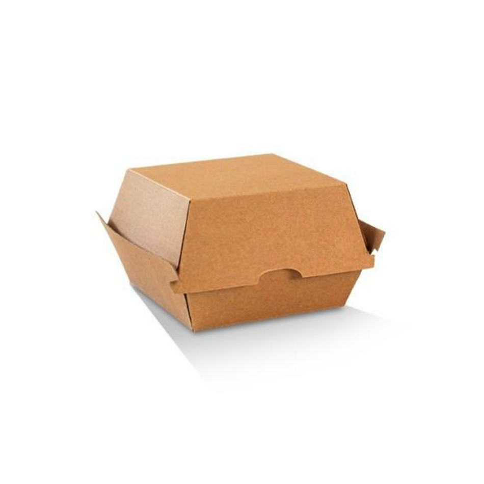 Brown Corrugated Burger Small Takeaway Box 102x105x80mm