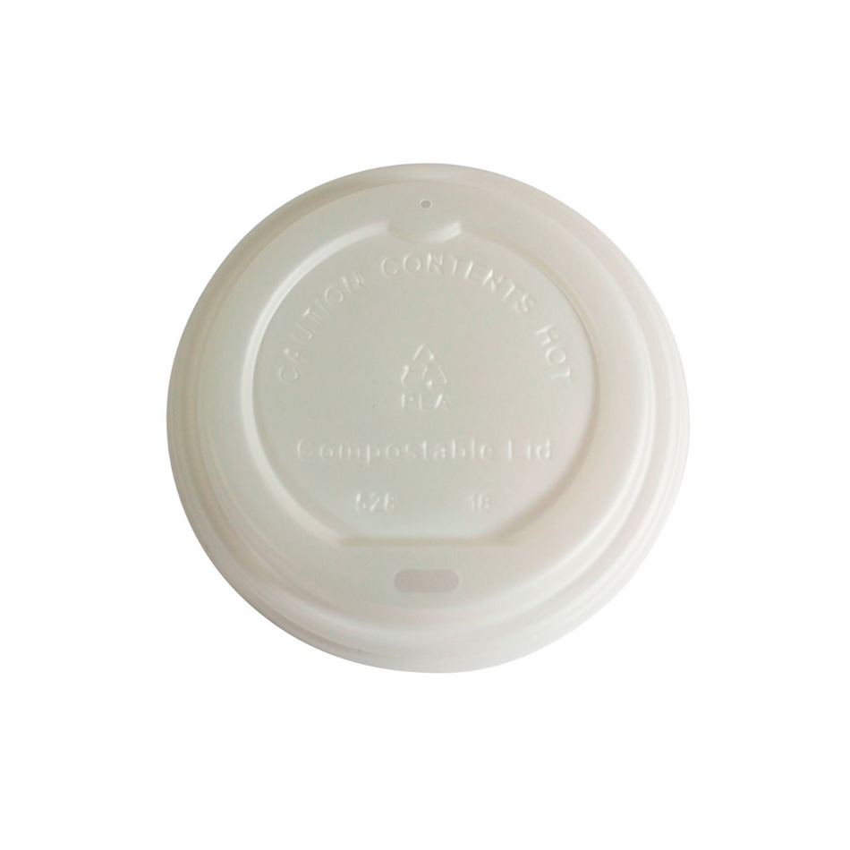 Opaque White CPLA 92mm Coffee Cup Lid