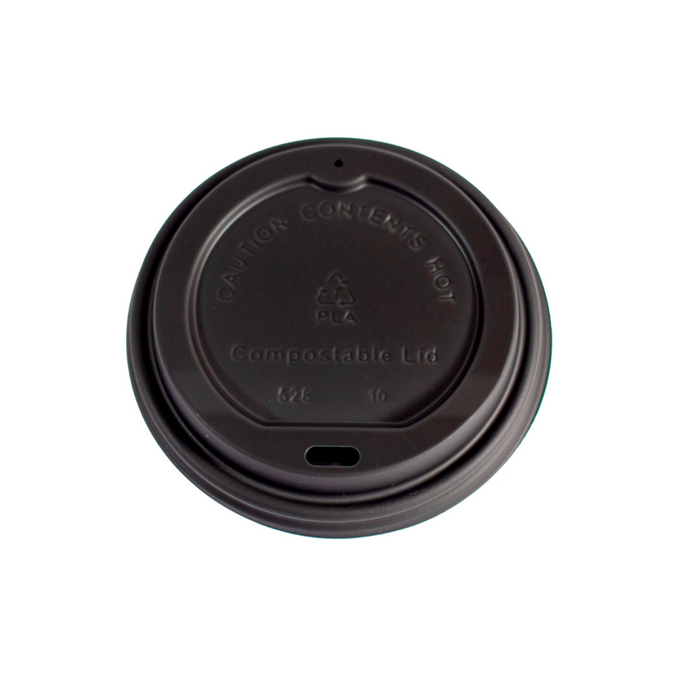 Black CPLA 92mm Coffee Cup Lid