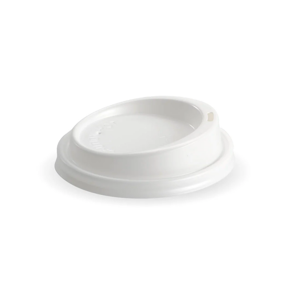 White PS Plastic BioCup 90mm Large Lid