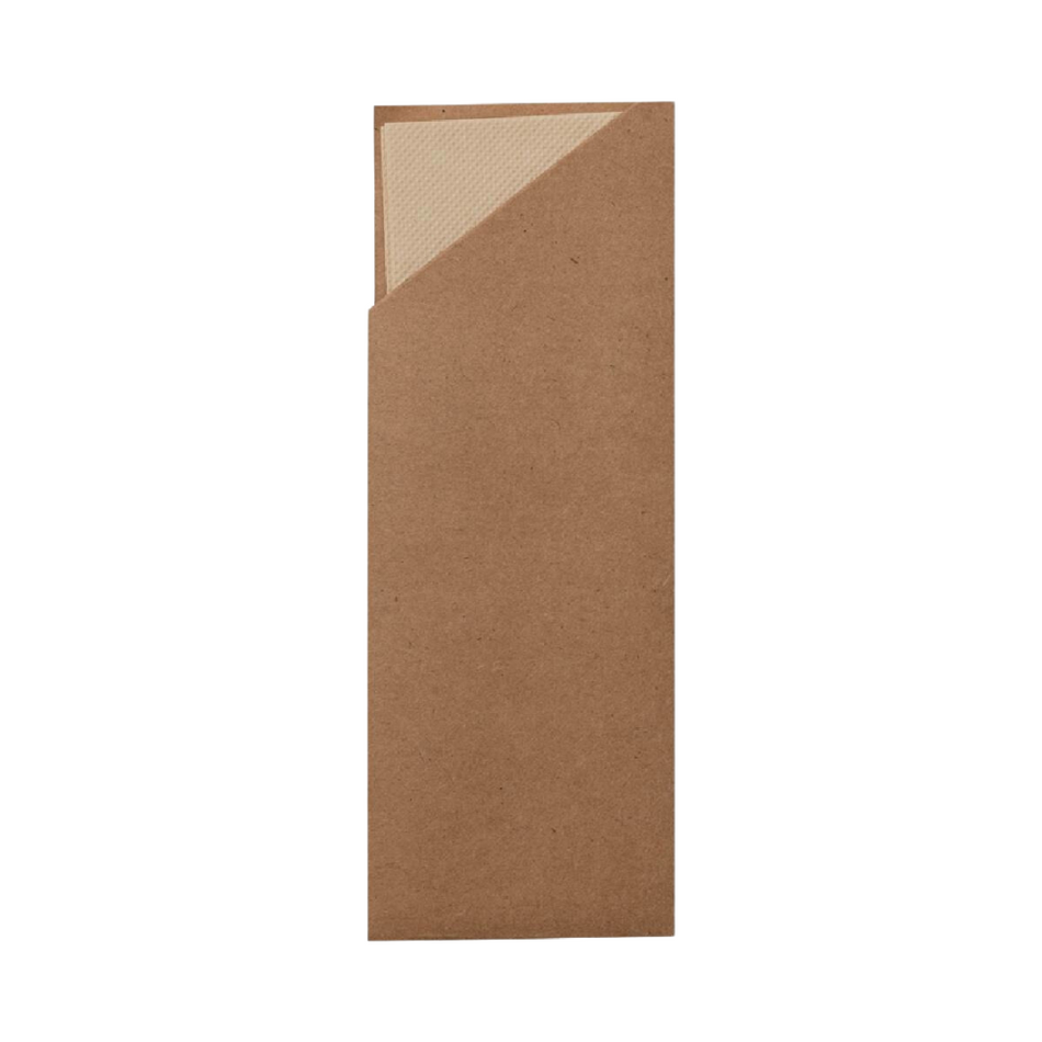 Kraft Cutlery Pouch with Kraft Bamboo Napkin