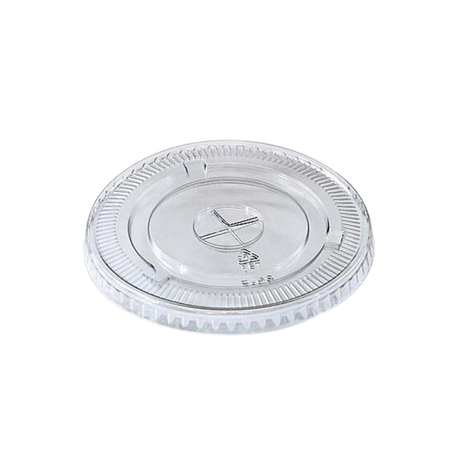 Clear X-Slot PET Plastic Flat Lid 98mm