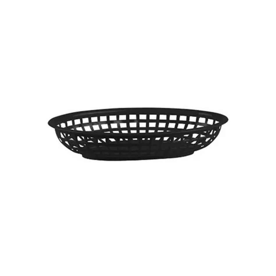 Black Oval Bread Serving Basket 240x150x50mm