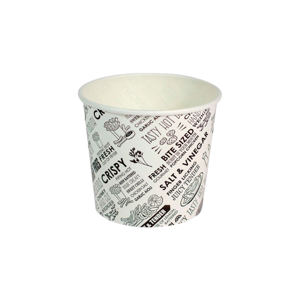 Small White Deli Print 8oz Chip Cup 75x80mm