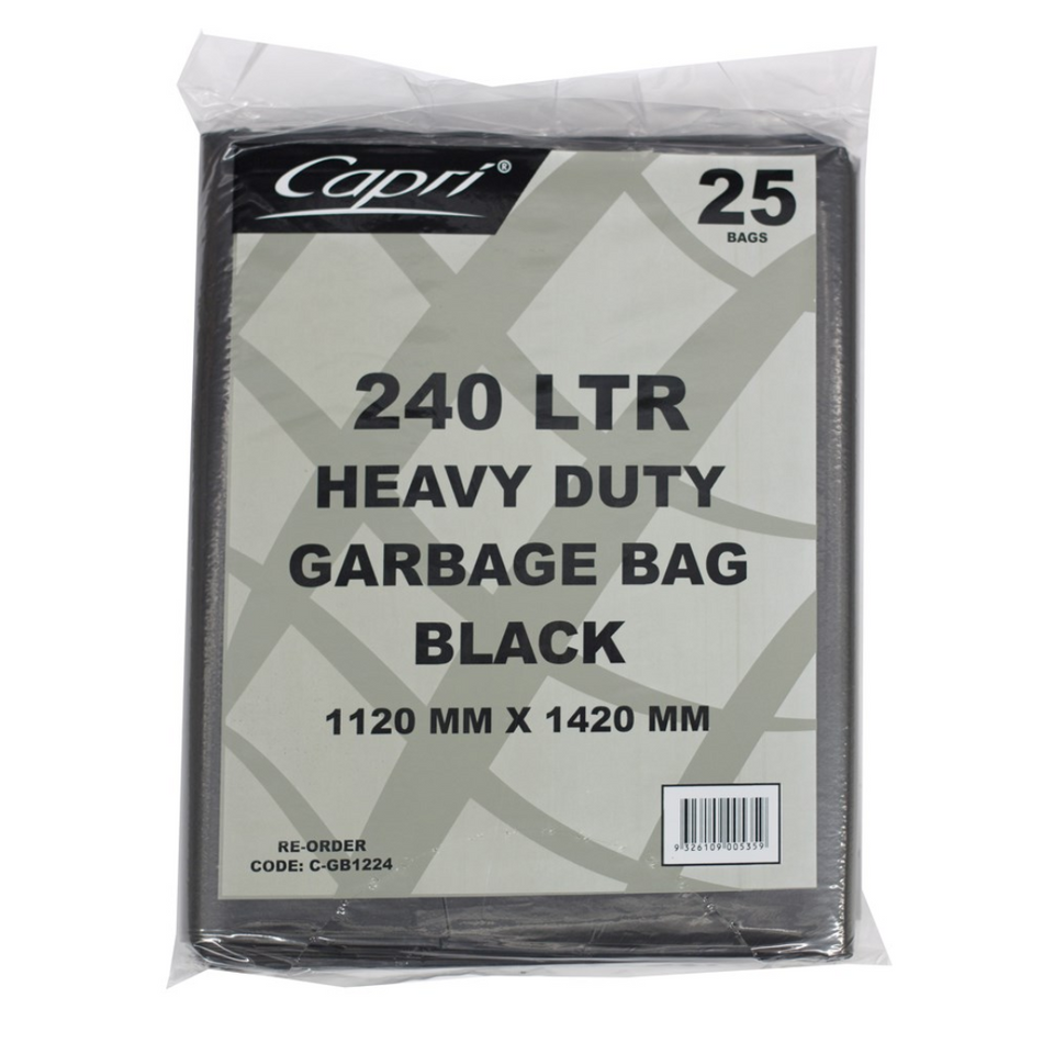 Heavy Duty Black 240L Garbage Bags