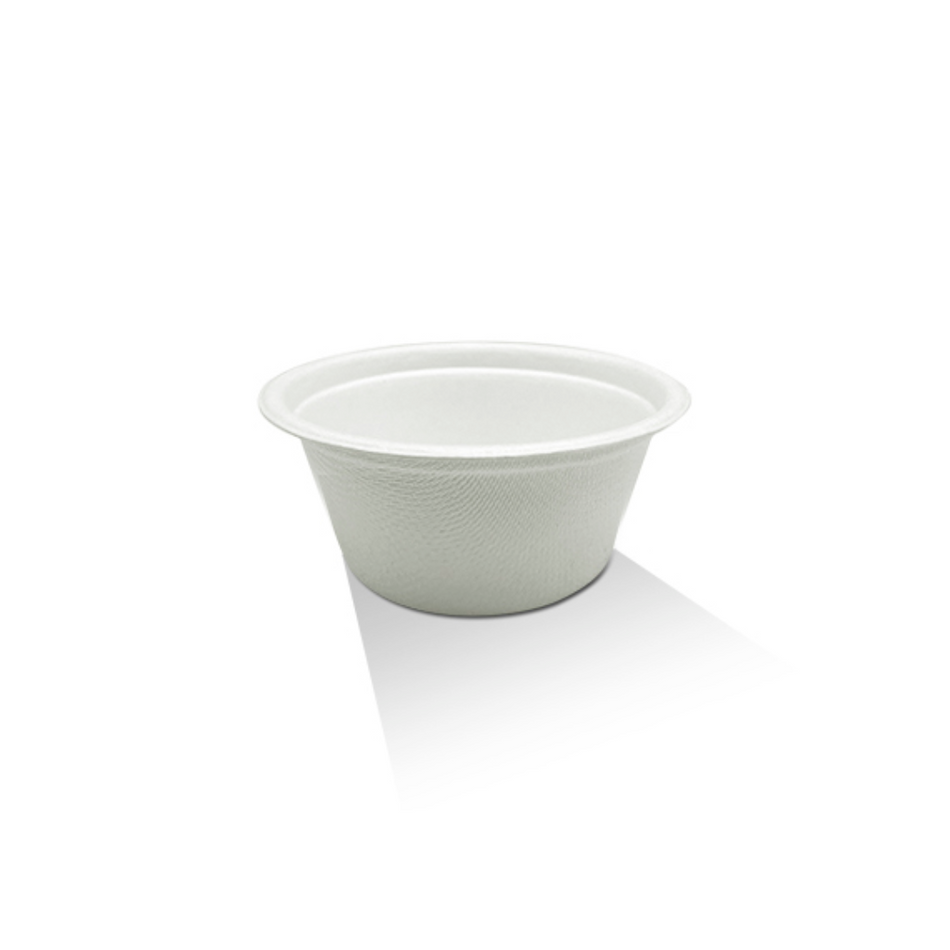 White 2oz Sauce Sugarcane 62x32mm Cup