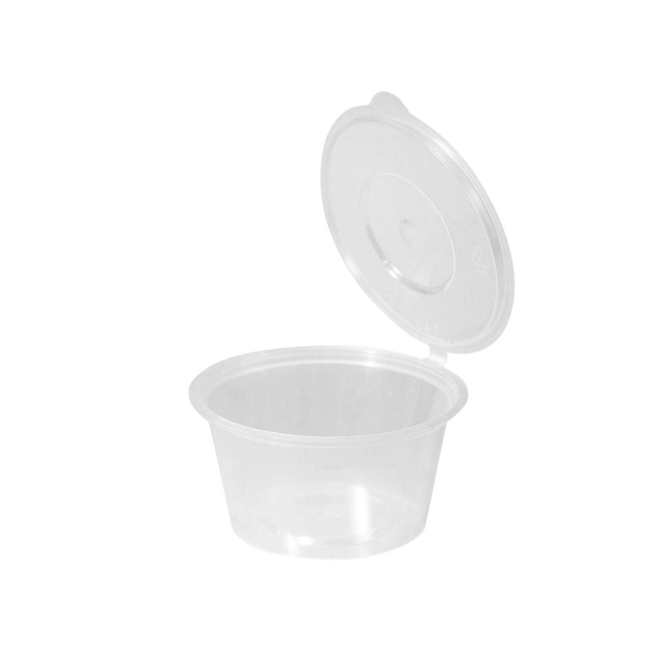 Clear Sauce PP 70ml Hinged Lid Container