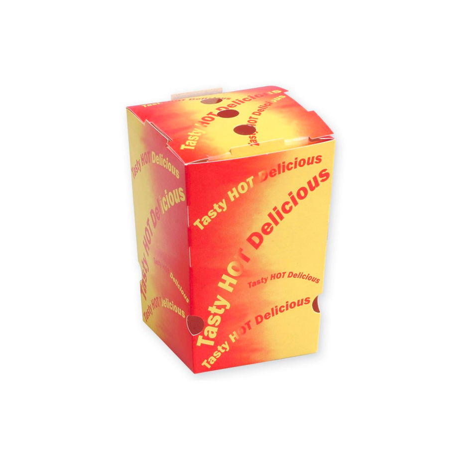 Small Tasty Hot Delicious Print Chip Box 70x80x105mm