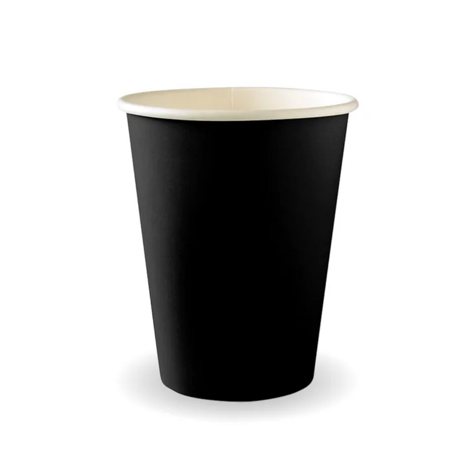 Black Single Wall 390ml BioCup (⌀90mm)