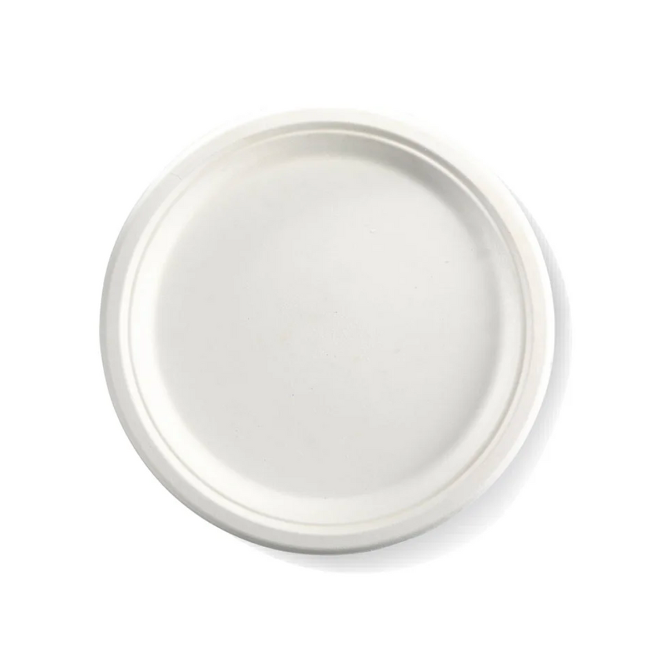 White Plant Fibre 25cm Plate