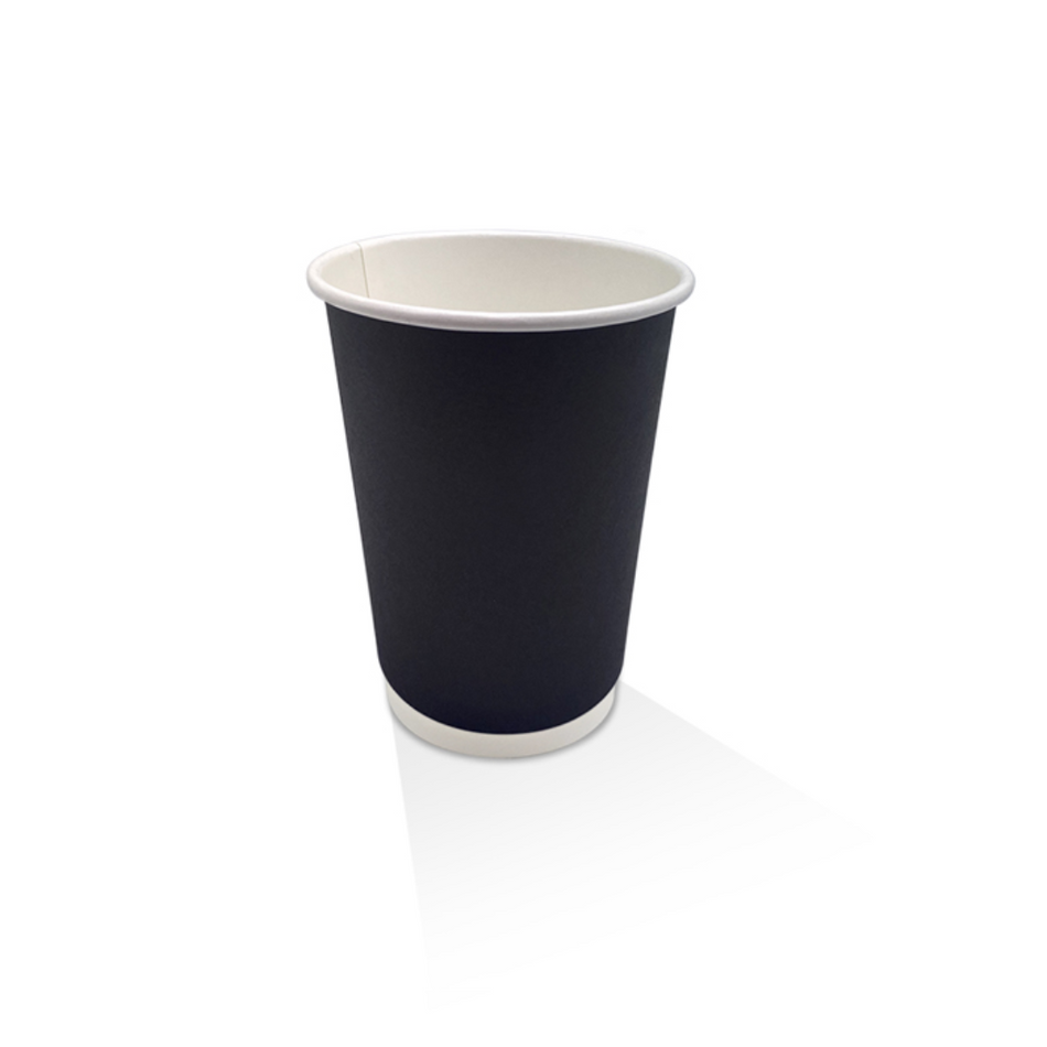 Black Double Wall PE Coated 12oz Cup Black