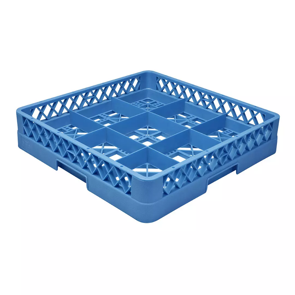 Blue 9 Compartment Glass Rack