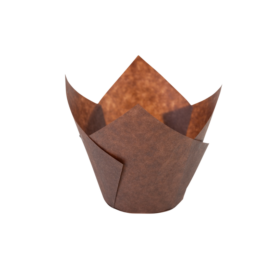 Brown Tulip Style Muffin Paper 110x110mm