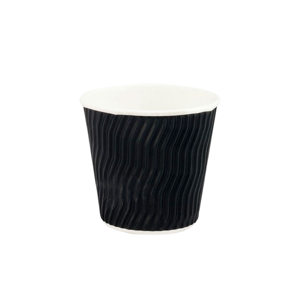 Black Ripple Double Wall 8oz Paper Coffee Cup (90mm)