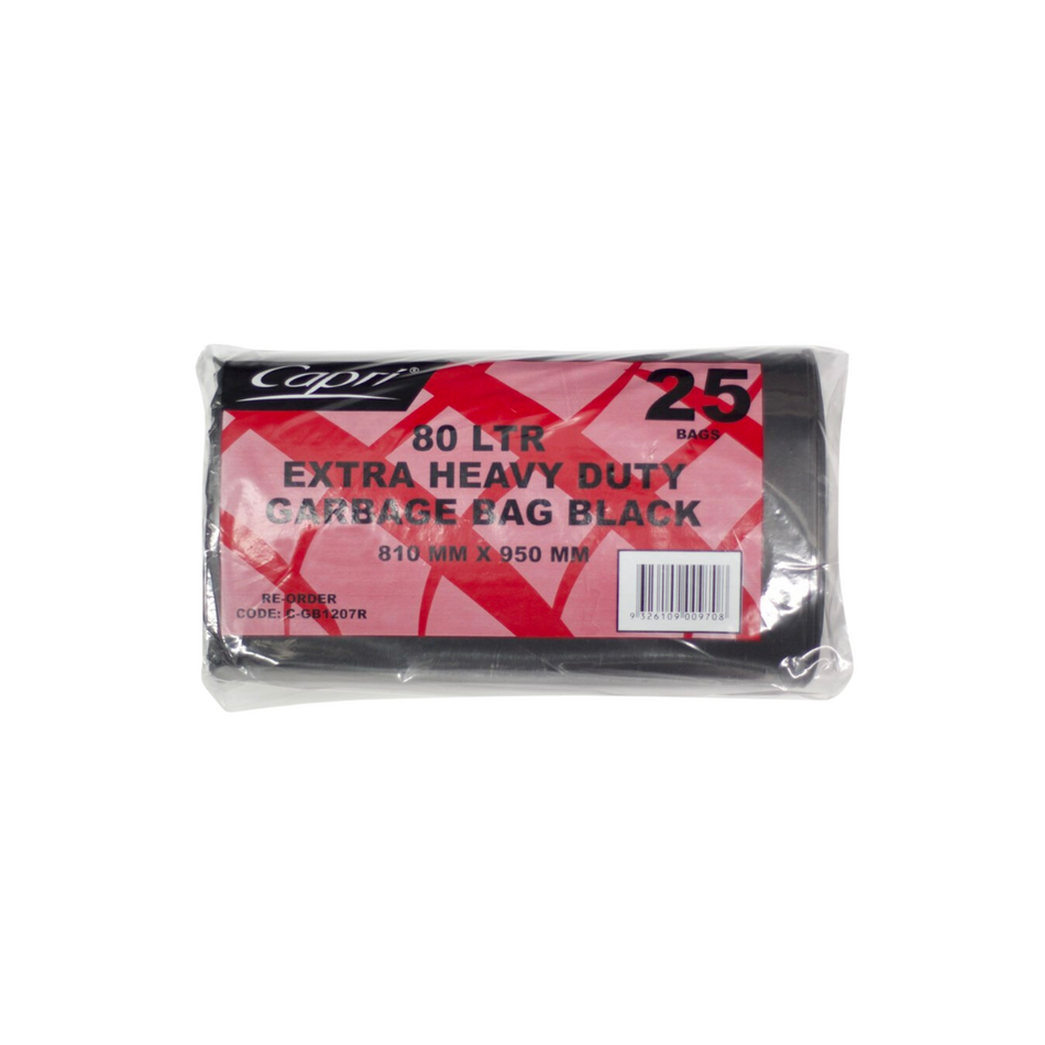 Extra Heavy Duty Black 80L Garbage Bags On Roll