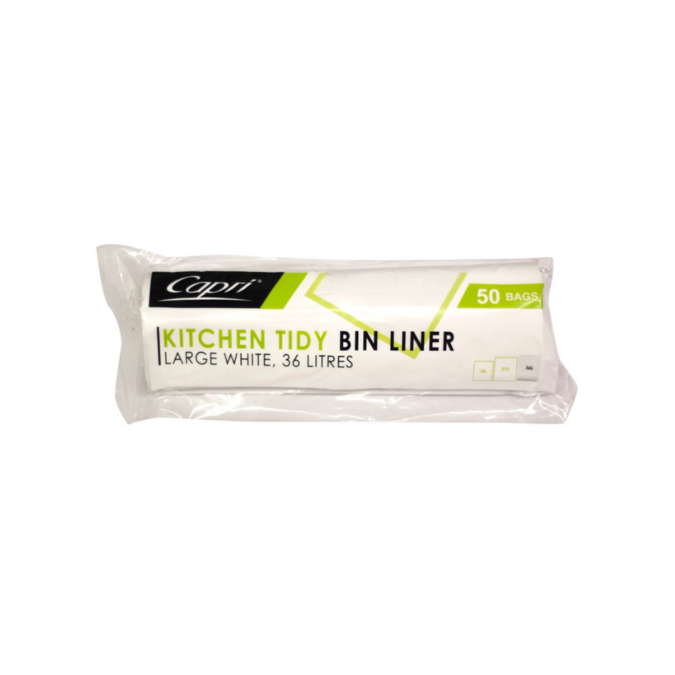 Kitchen Tidy White 36L Bin Liners On Roll