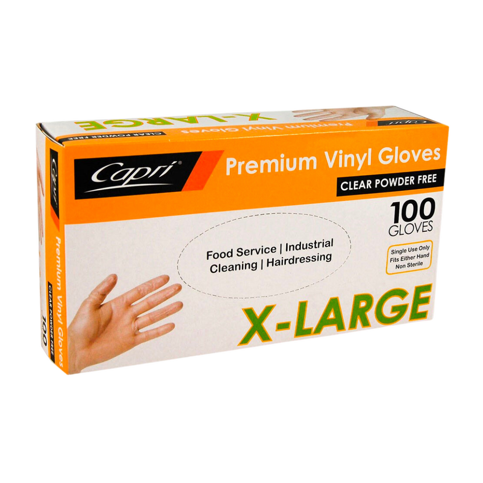 Vinyl Powder-Free Clear X-Large Gloves