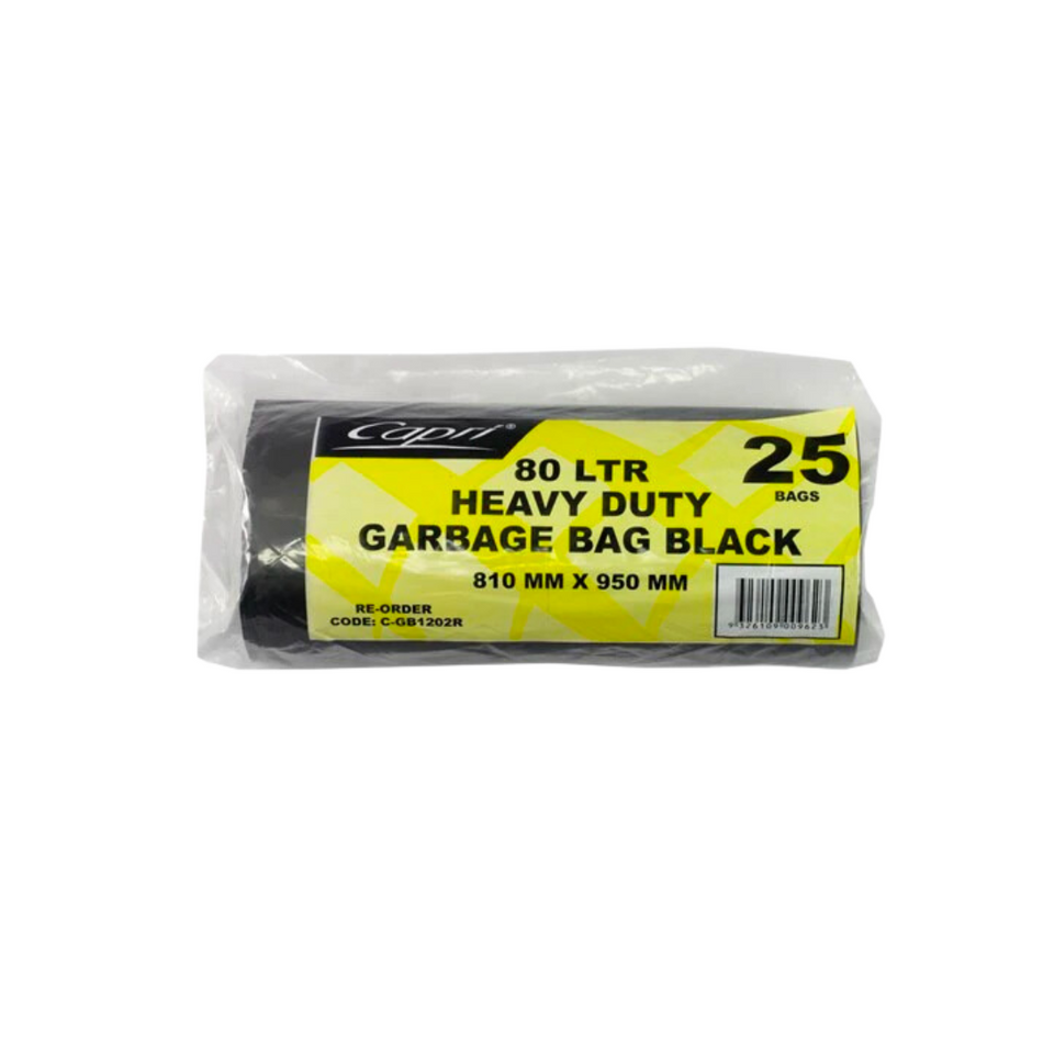 Heavy Duty Black 75-80L Garbage Bags On Roll