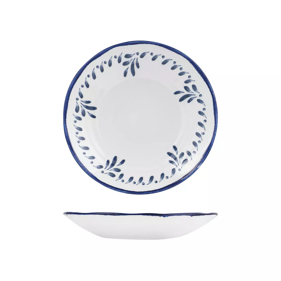 Ceramic Mediterranean Blue 250mm Round Coupe Bowl