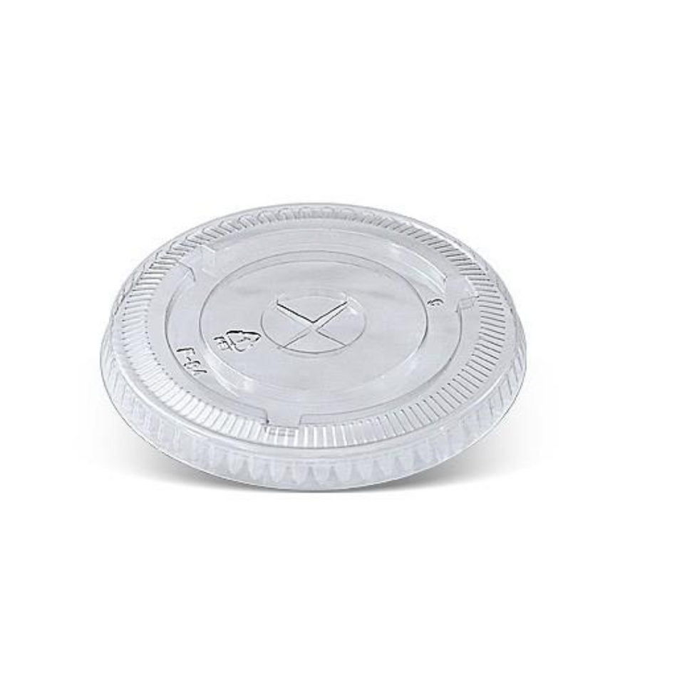 Clear X-Slot PET Plastic Flat Lid 84mm