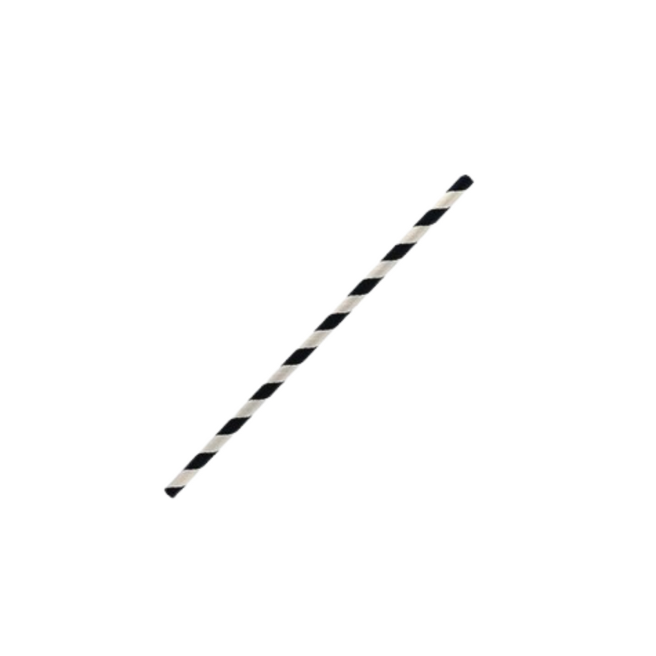 Cocktail Black Stripe 120x5.5mm Paper Straw