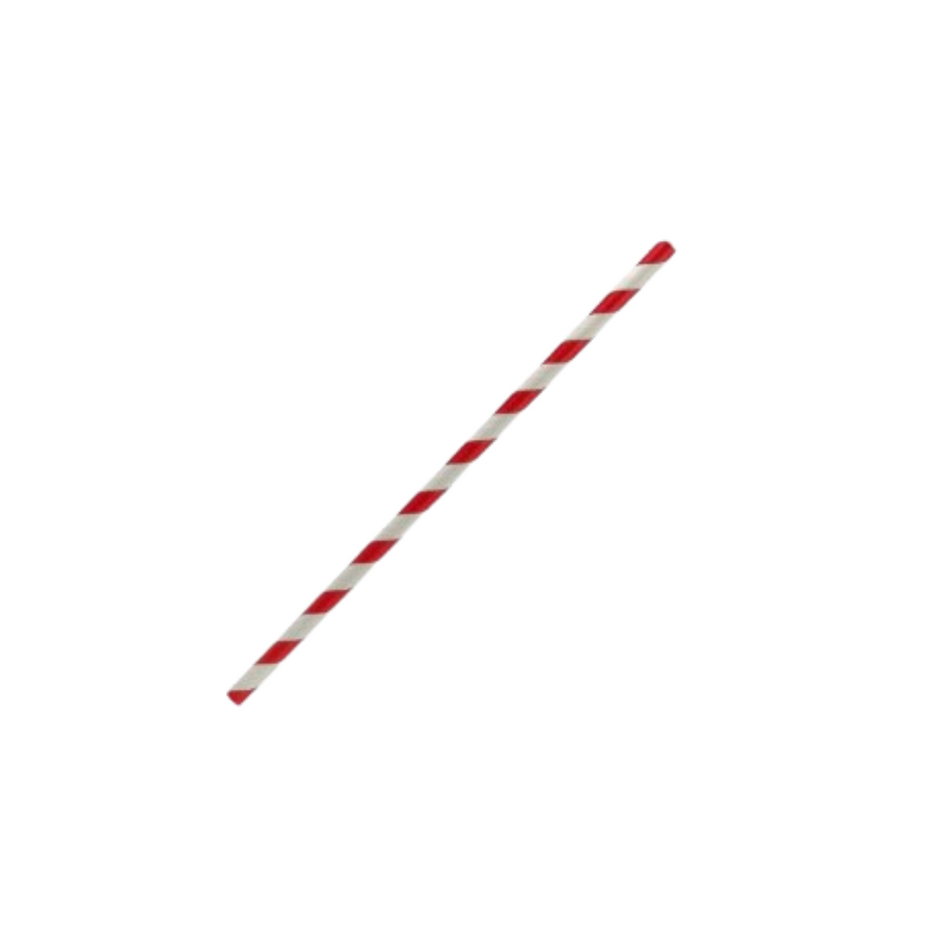 Cocktail Red Stripe 120x5.5mm Paper Straw