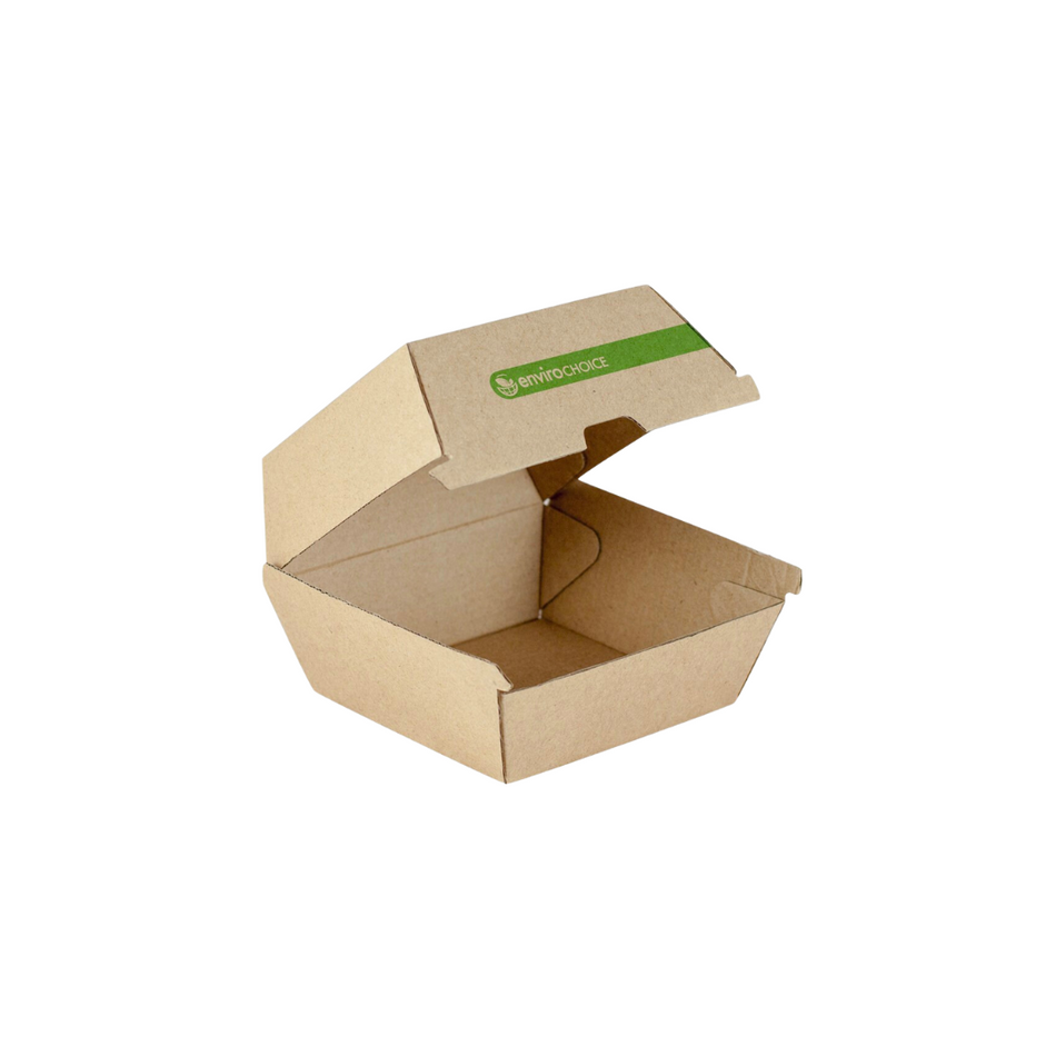 Kraft Clamshell Burger Container 130x125x85mm