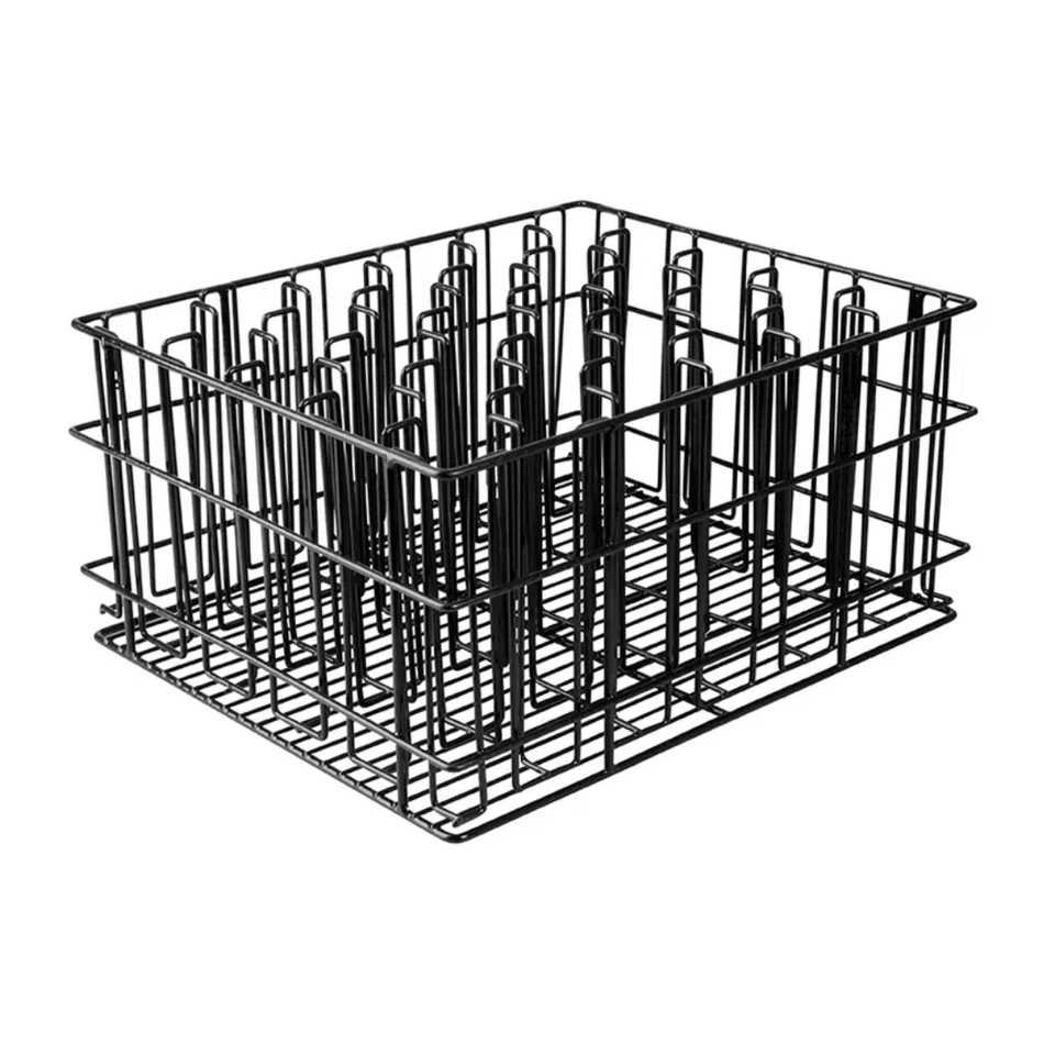 Black PVC 30-Compartment Glass Basket 430x355x215mm