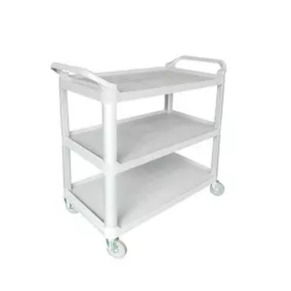 Grey Plastic 3 Shelf Utility Trolley