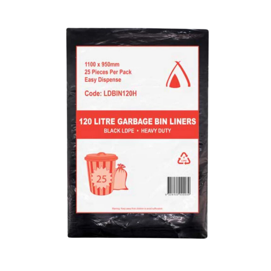 Heavy Duty Black 120L Bin Liners