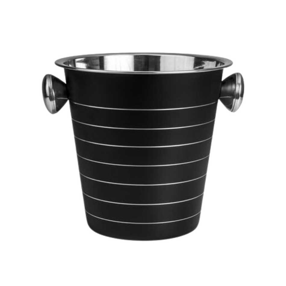 Brooklyn Black Ribbed Wine Bucket