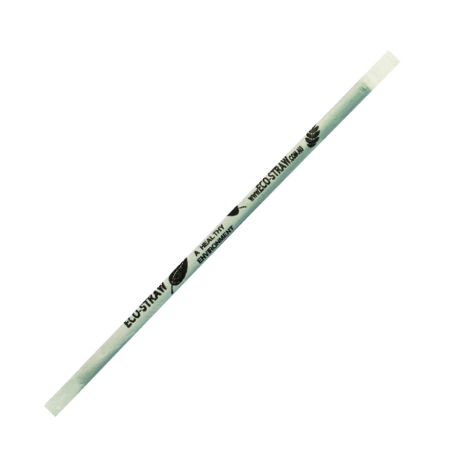 Wrapped Slim Black 200x5mm Paper Eco-Straws