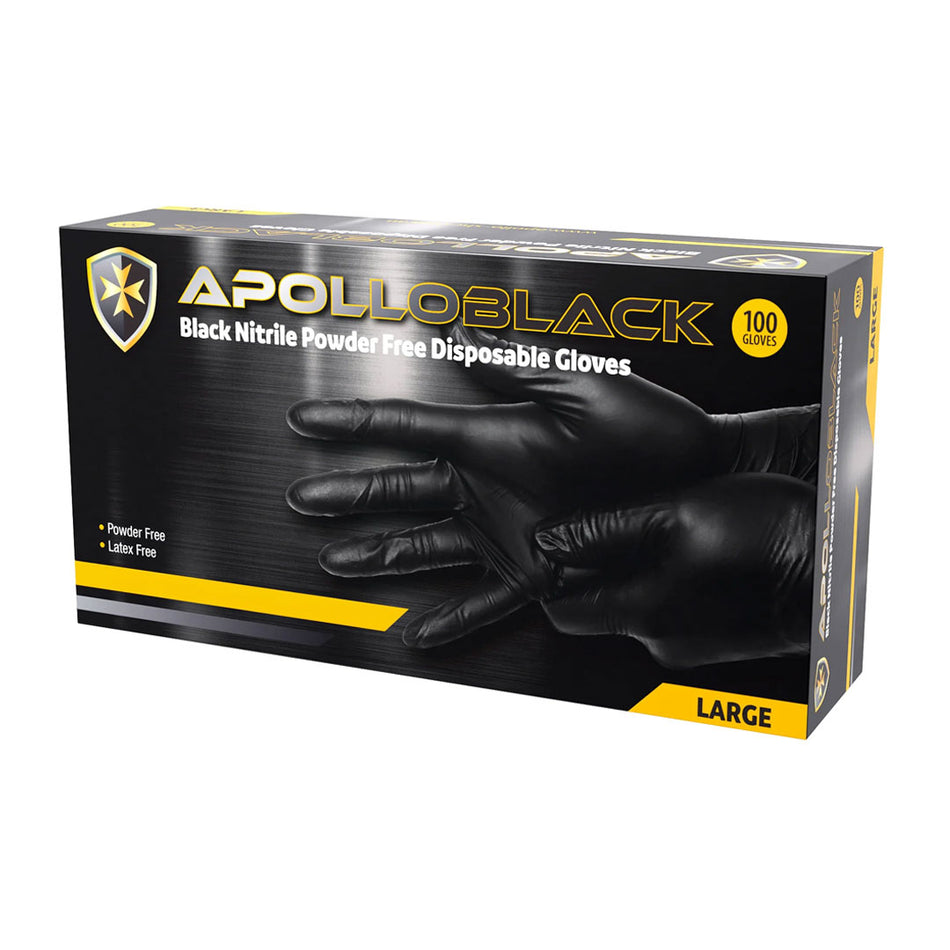 Nitrile Powder-Free Black Large Gloves