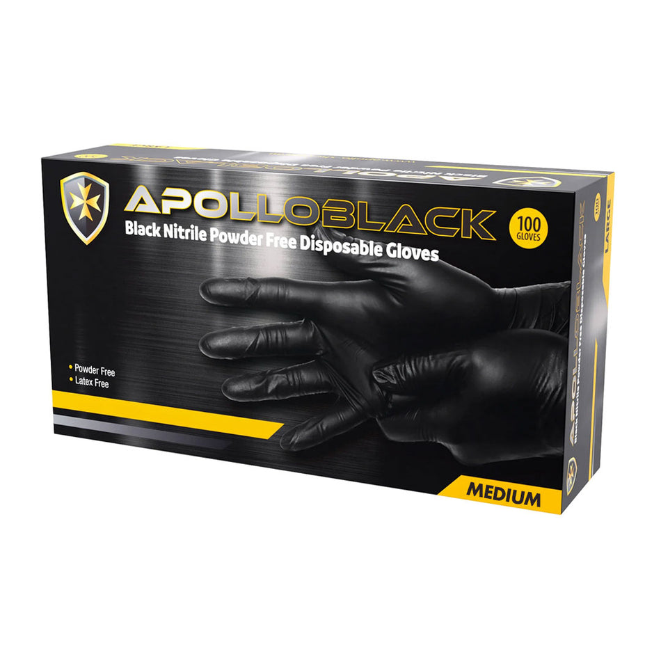Nitrile Powder-Free Black Medium Gloves