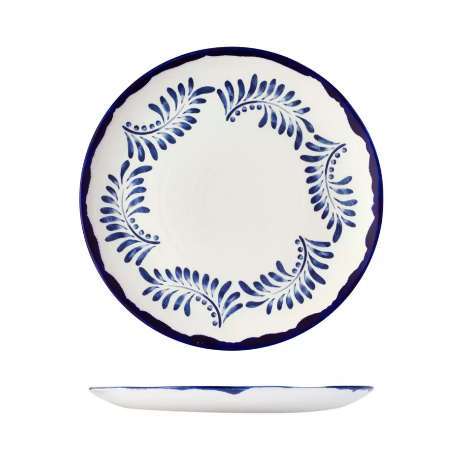 Ceramic Mediterranean Blue 290mm Round Coupe Plate