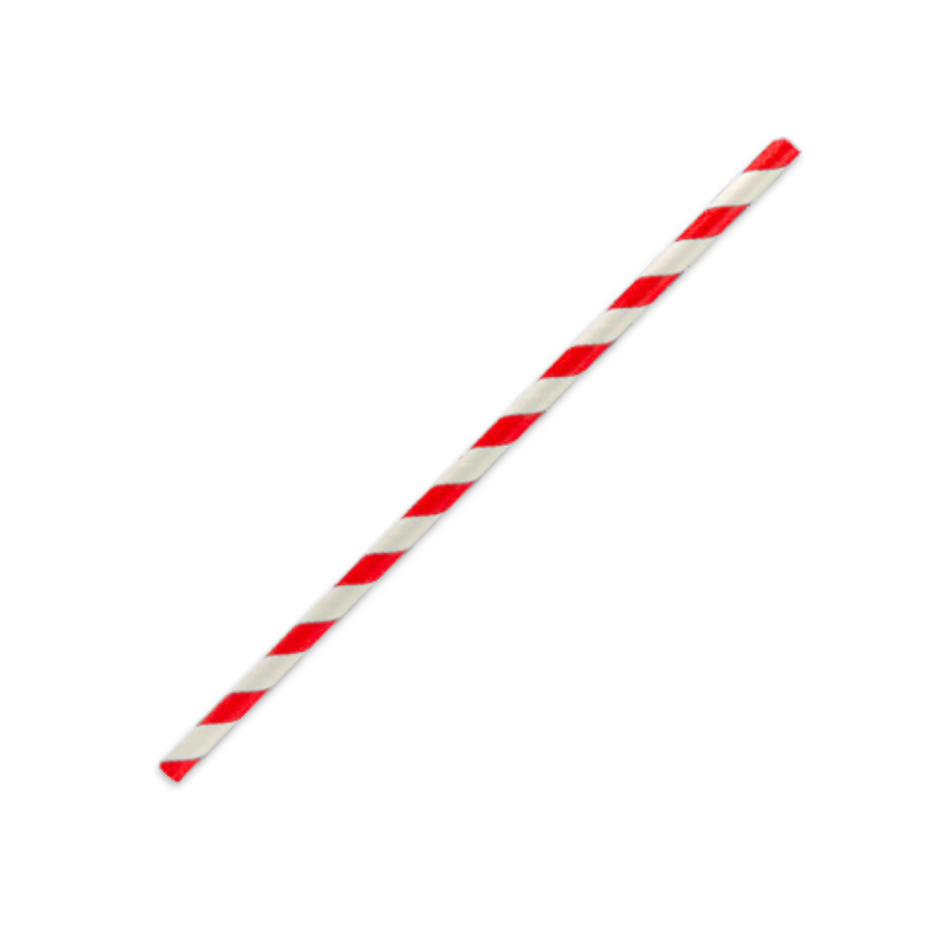 Regular Red/White Regular 200x6mm Paper Straws