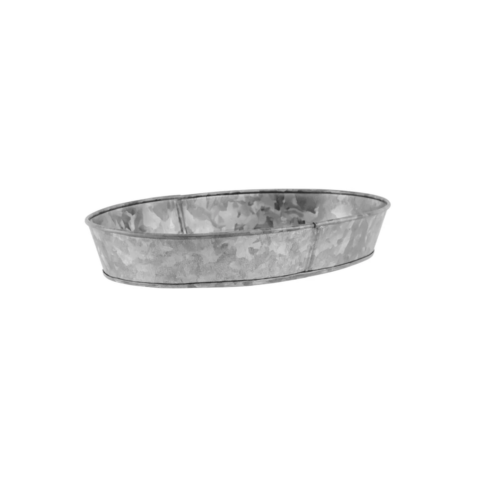 Galvanised Coney Island Plain Oval Tray