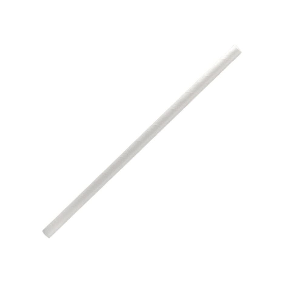 Regular Plain White 197x6mm Paper Straw