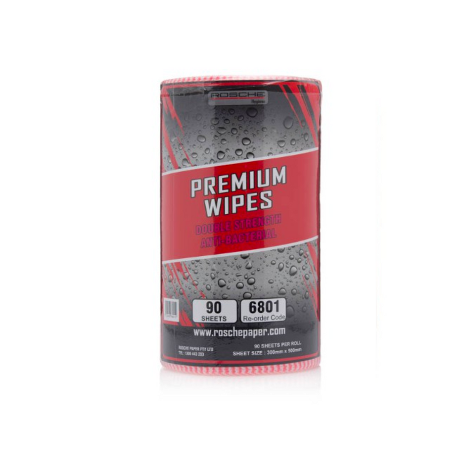 Premium Red 300x500mm Wipes (90 Sheets)