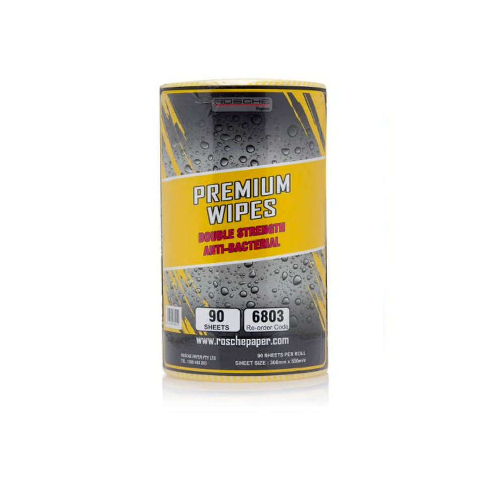 Premium Yellow 300x500mm Wipes (90 Sheets)