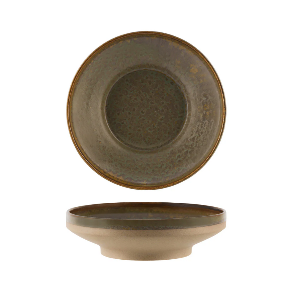 Round Burnt Sienna Footed Bowl 1350ml