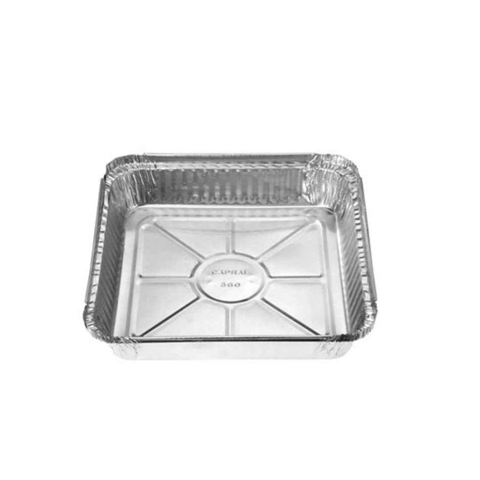 Square Silver 1.5L Foil Container