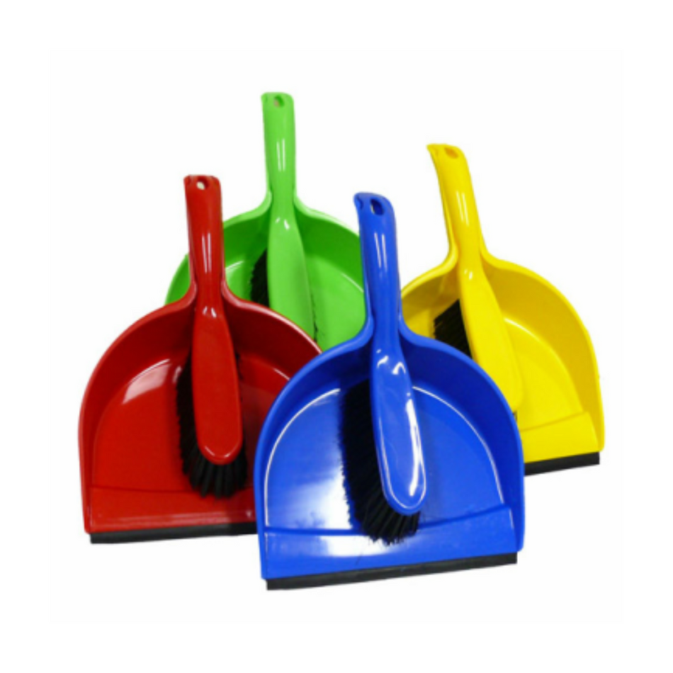 Blue Plastic Dust Pan Set