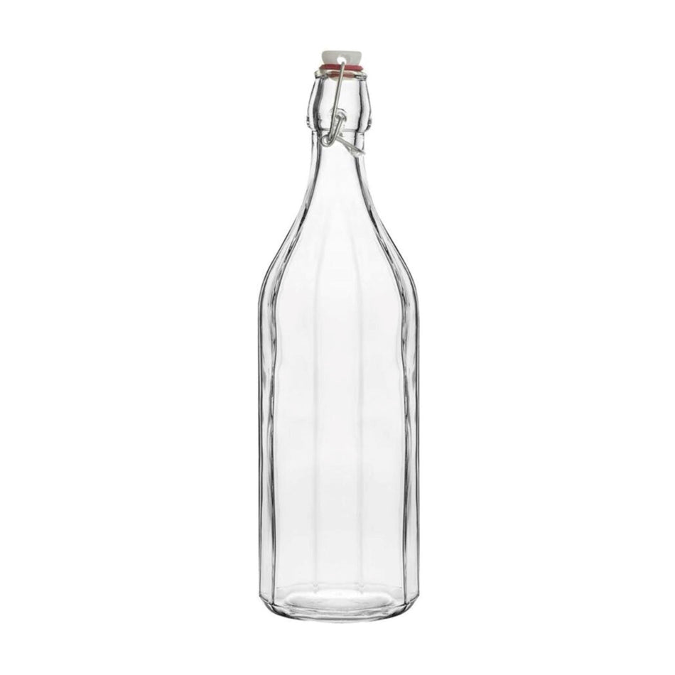 1L Round Glass Bottle with Lid Drinkware D-STILL Drinkware 