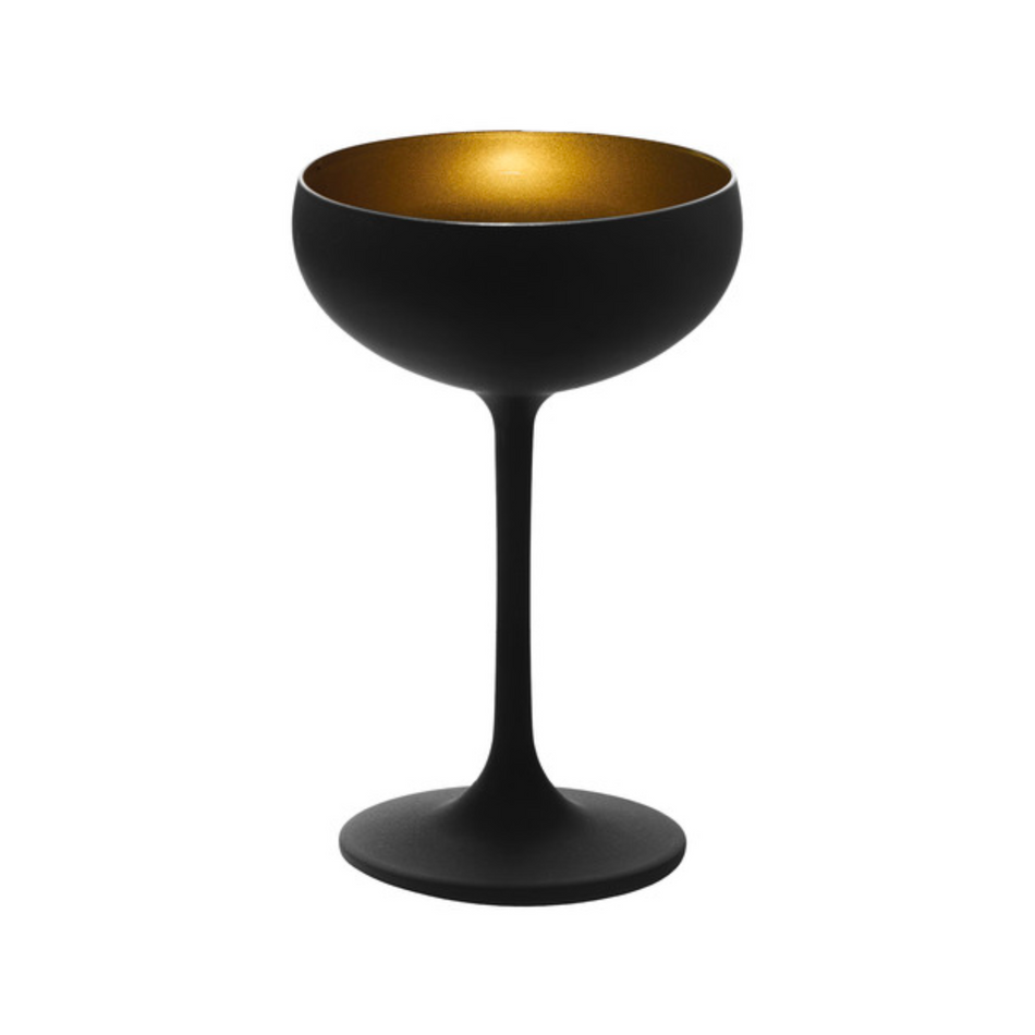 Olympic 230ml Black & Gold Coupe Glass