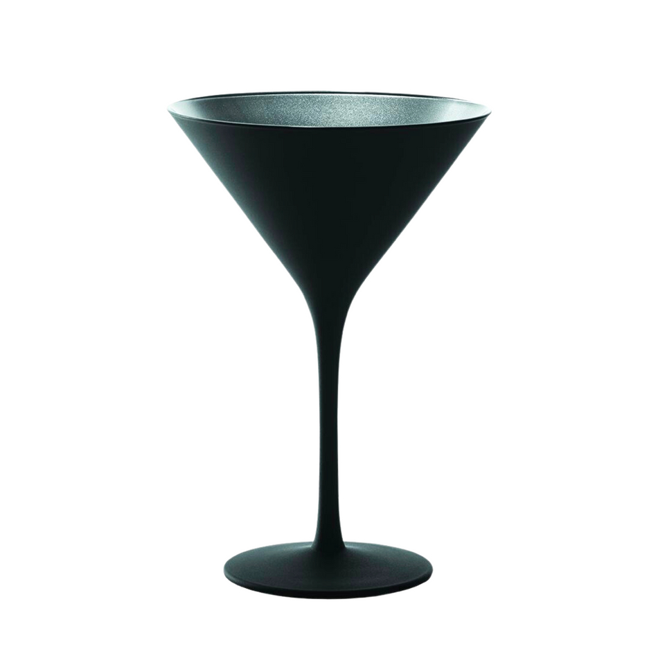 Olympic 240ml Black & Silver Martini Glass