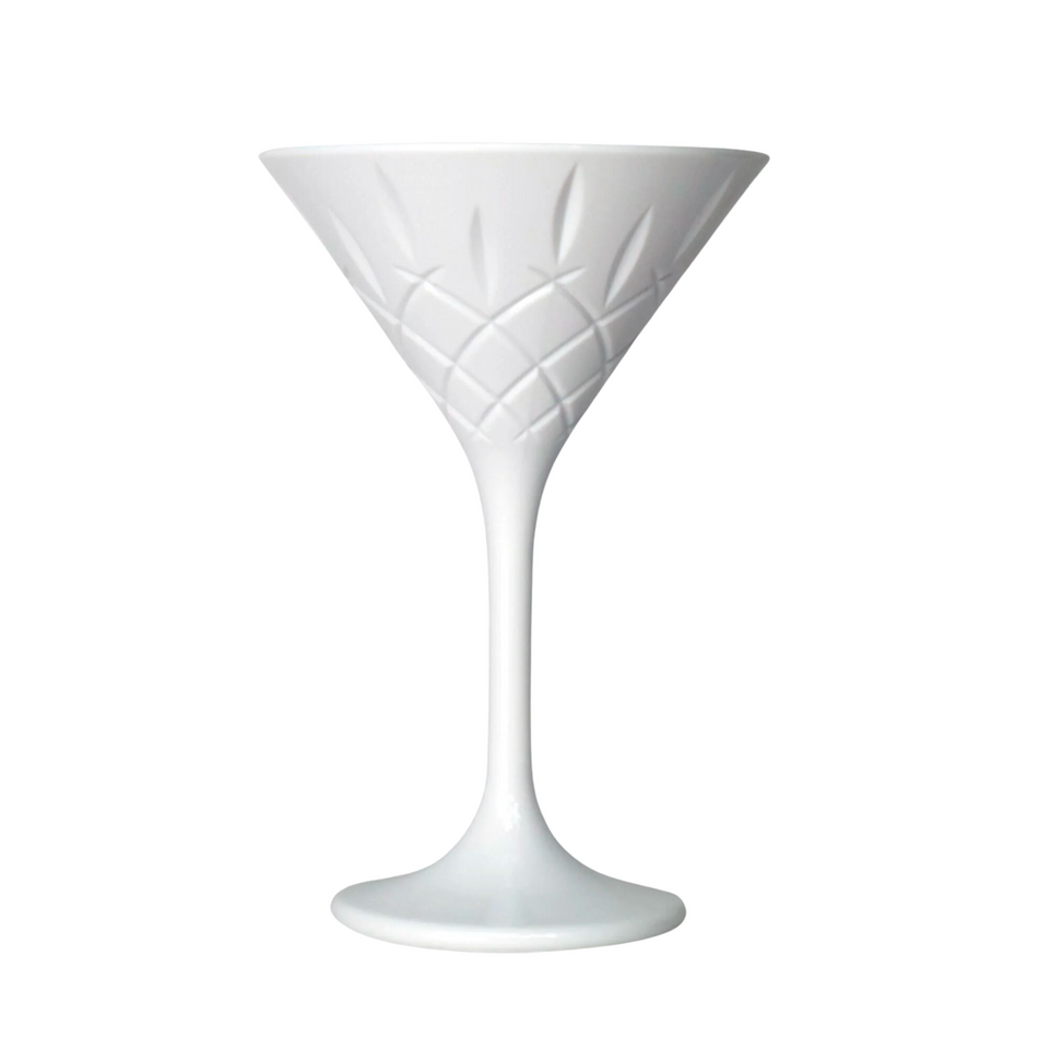 Polycarbonate White Hamptons 235ml Diamond Martini Glass